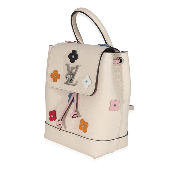 Louis Vuitton Creme Calfskin Mechanical Flower Lockme Mini Backpack - Picture 2 of 8